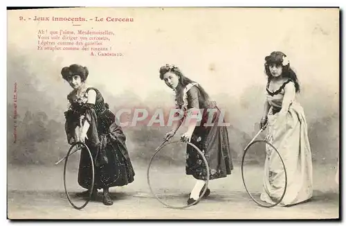 Cartes postales Fantaisie Femme Jeux innocents Le cerceau