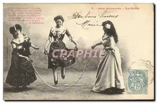 Cartes postales Fantaisie Femme Jeux innocents La corde