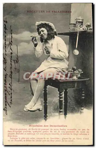 Cartes postales Fantaisie Femme Recettes de friandises Bouchee des demoiselles