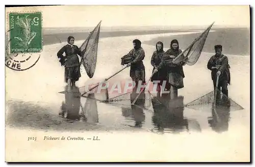 Cartes postales Peche Pecheurs de crevettes