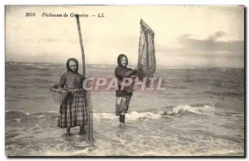 Cartes postales Peche Pecheuses de crevettes