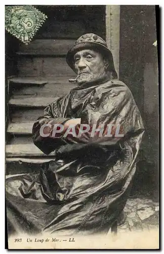 Cartes postales Peche Un loup de mer