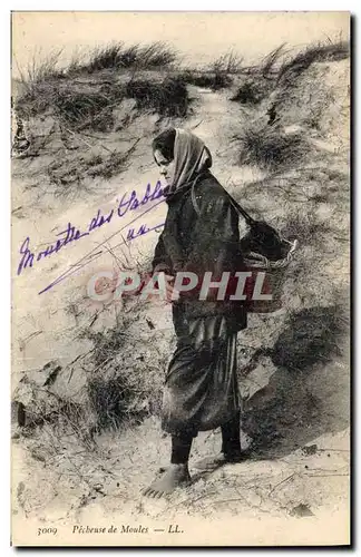 Cartes postales Peche Pecheuse de moules
