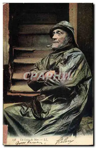 Cartes postales Peche Un loup de mer