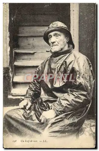 Cartes postales Peche Un loup de mer