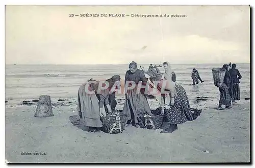 Cartes postales Peche Debarquement du poisson