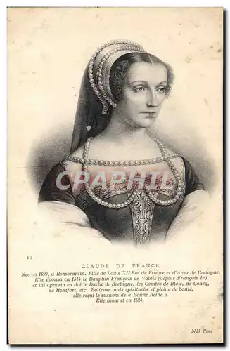 Cartes postales Claude de France