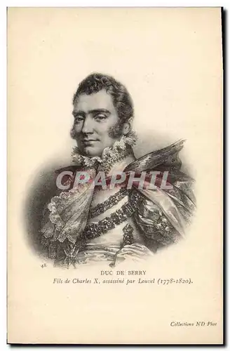 Cartes postales Duc de Berry Fils de Charles X