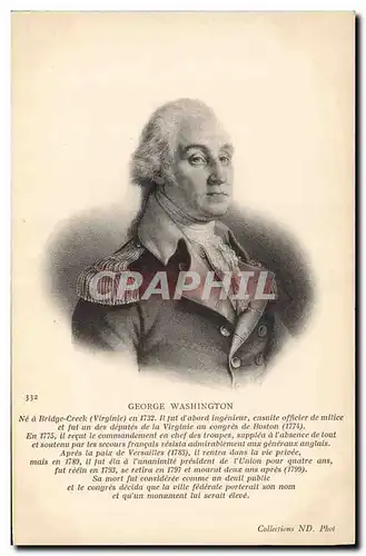 Cartes postales George Washington