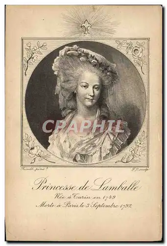 Cartes postales Princesse de lamballe