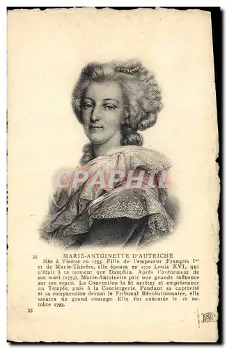 Cartes postales Marie Antoinette d&#39Autriche