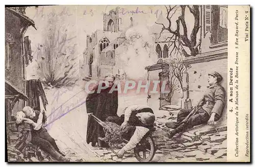 Cartes postales Militaria A son devoir