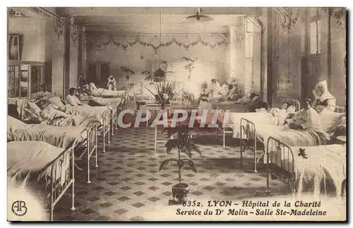 Cartes postales Militaria Lyon Hopital de la Charite Service du Dr Molin Salle Ste Madeleine