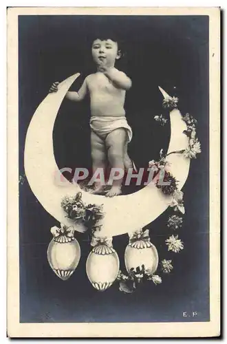 Cartes postales Fantaisie Enfant Lune