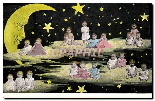 Cartes postales Fantaisie Enfants Lune