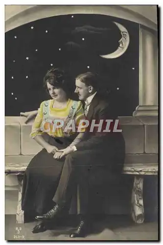 Cartes postales Fantaisie Femme Lune