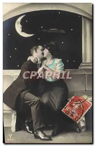 Cartes postales Fantaisie Femme Lune