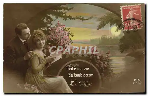 Cartes postales Fantaisie Femme Lune