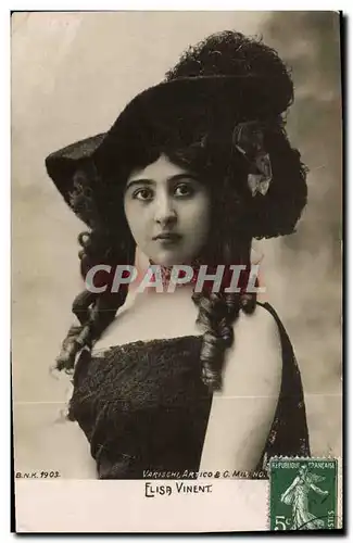 Cartes postales Fantaisie Femme Theatre Elisa Vinent