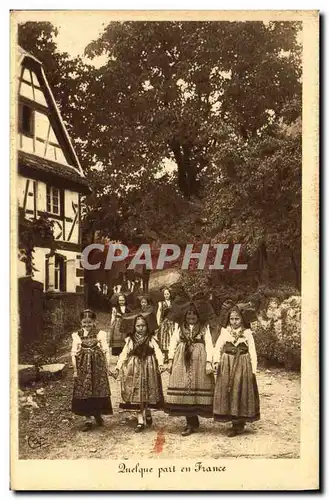 Ansichtskarte AK Folklore Alsace Quelque part en France