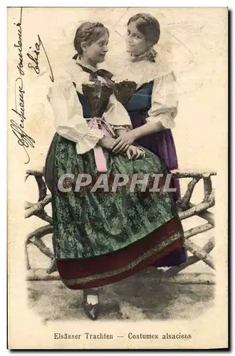 Ansichtskarte AK Folklore Costumes alsaciens