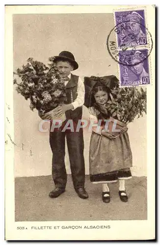 Ansichtskarte AK Folklore Alsace Enfants