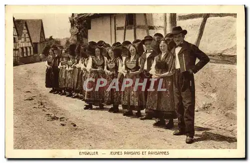 Cartes postales Folklore Engwiller Jeunes paysans et paysannes Alsace