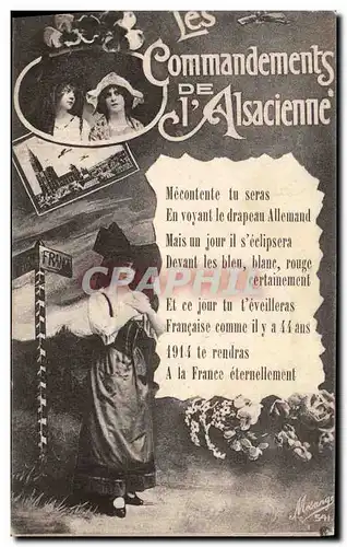 Cartes postales Folklore Les commandements de l&#39Alsacienne Alsace