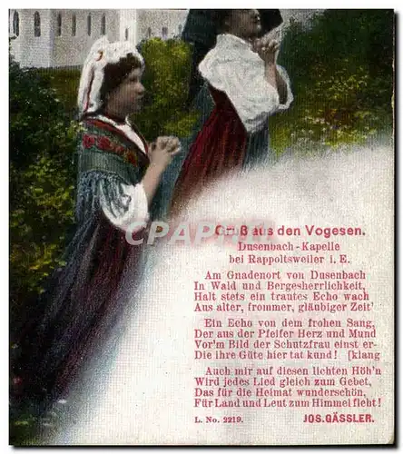 Cartes postales Folklore Gruss aus den Vogesen