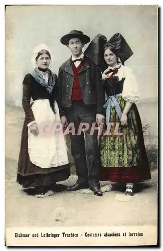 Cartes postales Folklore Costumes alsaciens et lorrains