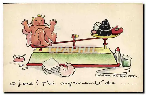 Cartes postales Fantaisie Illustrateur Enfant Bebe