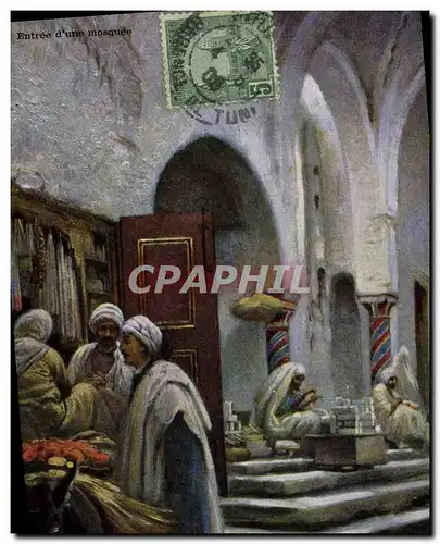 Cartes postales Fantaisie Orientalisme Entree d&#39une mosquee