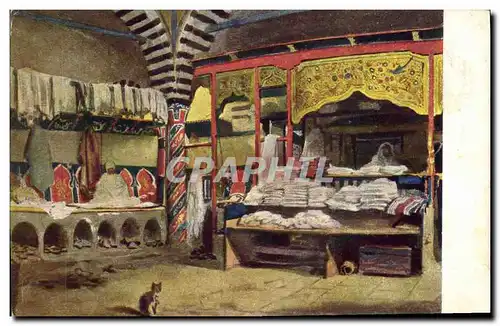 Cartes postales Fantaisie Orientalisme Cabinet de toilette dans un bain arabe