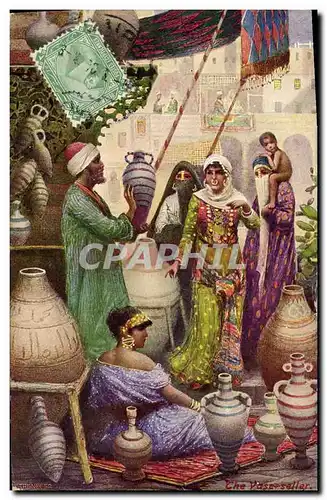 Cartes postales Fantaisie Orientalisme The vase seller