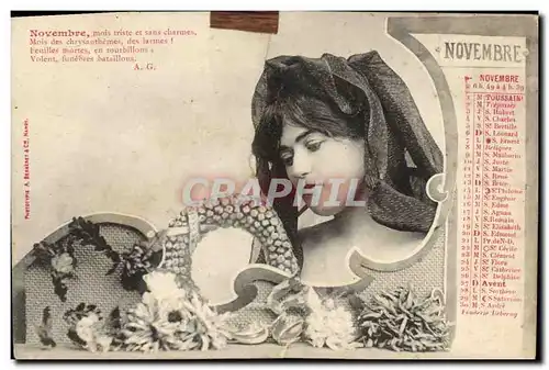 Cartes postales Fantaisie Femme Novembre