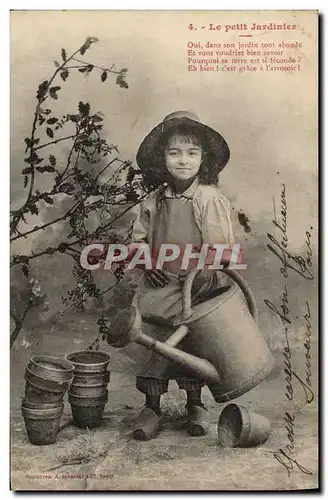 Cartes postales Fantaisie Enfant Le petit jardinier