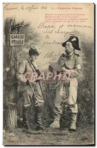 Cartes postales Fantaisie Femme Premiere chasse