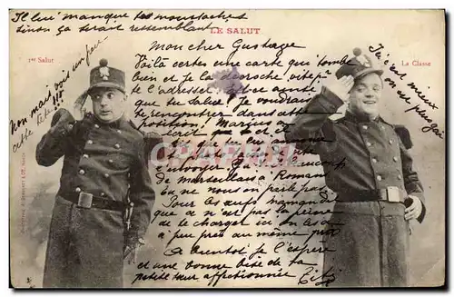 Cartes postales Fantaisie Le salut Militaria