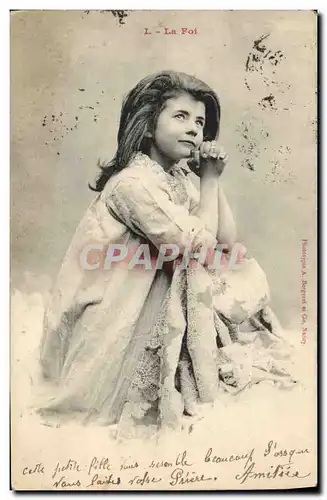 Cartes postales Fantaisie Enfant La foi