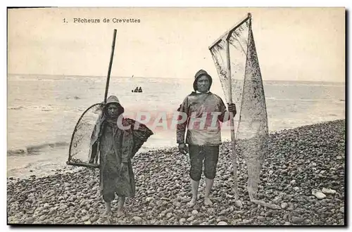 Cartes postales Peche Pecheurs de crevettes