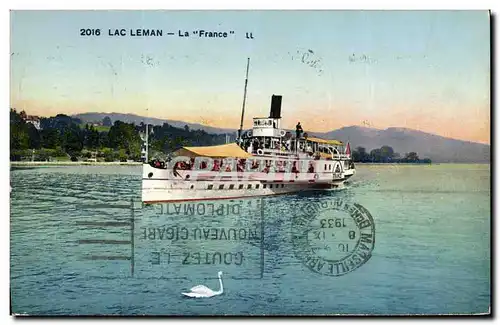 Cartes postales Bateau Lac Leman La France