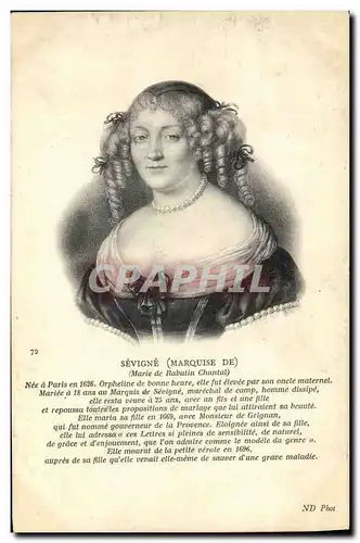 Cartes postales Marquise de Sevigne