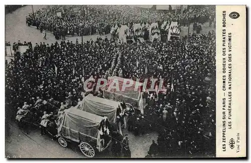 Cartes postales Les zeppelins du Paris Les Funerailles nationales des victimes