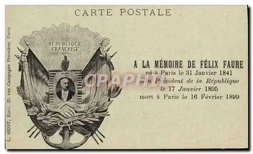 Ansichtskarte AK A la memoire de Felix Faure President de la Republique