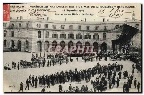 Cartes postales Versailles Funerailles nationales des victimes du Dirigeable Republique Caserne du 1er genie Le