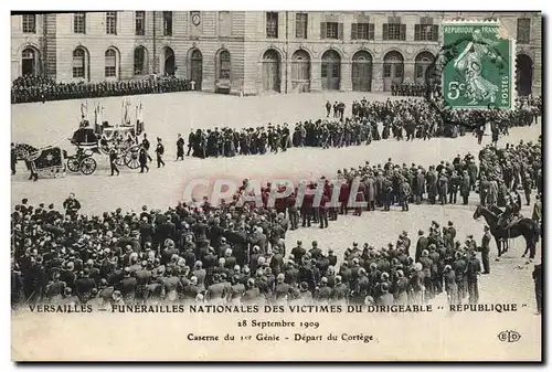 Cartes postales Versailles Funerailles nationales des victimes du Dirigeable Republique Caserne du 1er Genie Dep