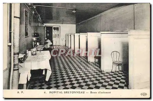 Cartes postales Militaria Hopital Bretonneau Boxes d&#39isolement
