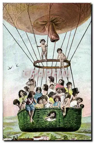 Cartes postales Fantaisie Enfant Bebe Mongolfiere