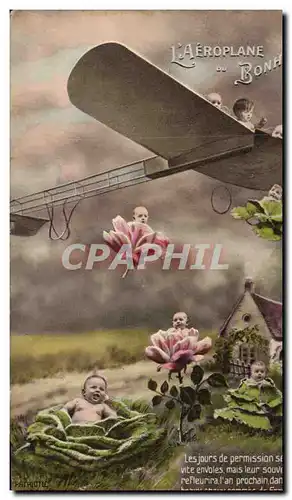 Cartes postales Fantaisie Enfant Bebe Avion Aviation