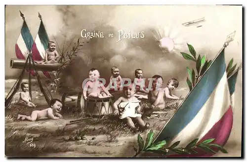 Cartes postales Fantaisie Enfant Bebe Graine de poilus